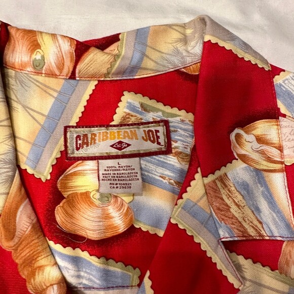 Caribbean Joe tropical beachwear button up sz Large summer style - Picture 2 of 7